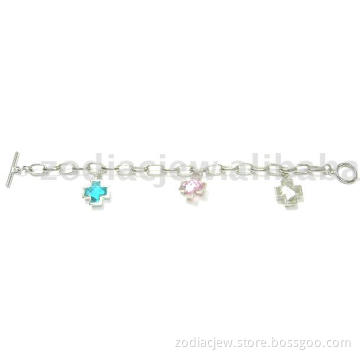 925 sterling silver bracelet with semi-precious stone setting